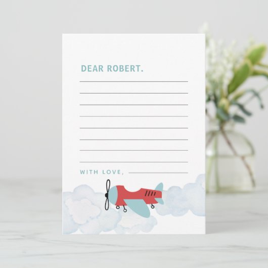 飛行機ああ私の時間はタイムカプセルノートカードを飛ぶ サンキューカード (スタンド正面)