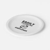 飛行機おもしろいパイロット ペーパープレート (アングル)