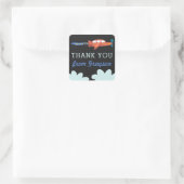 飛行機おもしろいパーソナライズされたありがとうステッカー スクエアシール (バッグ)