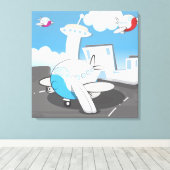 飛行機おもちゃ キャンバスプリント (インサイチュ (ウッドフロア))