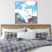 飛行機おもちゃ キャンバスプリント (インサイチュ (寝室))