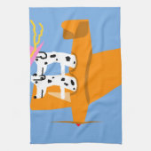 飛行機およびダルマチア人 キッチンタオル (縦)