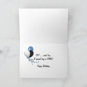 飛行機および写真フレームとの男の子の最初誕生日 カード (内部)