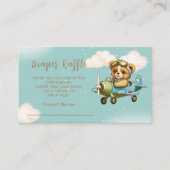 飛行機お洒落かわいいテディベアおむつラッフルe エンクロージャーカード (正面)
