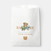 飛行機お洒落パイロットテディベア赤ちゃんシャワー フェイバーバッグ (正面)