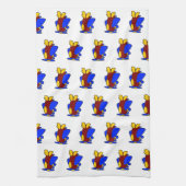 飛行機かわいいカラフル漫画キッズ飛行機 キッチンタオル (縦)