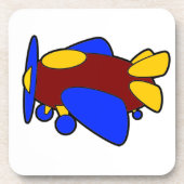 飛行機かわいいカラフル漫画キッズ飛行機 コースター (正面)