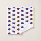 飛行機かわいいカラフル漫画キッズ飛行機 バスタオルセット (ウォッシュタオル)