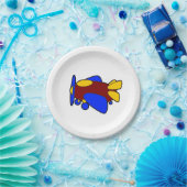 飛行機かわいいカラフル漫画キッズ飛行機 ペーパープレート (パーティー)