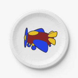 飛行機かわいいカラフル漫画キッズ飛行機 ペーパープレート