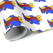 飛行機かわいいカラフル漫画キッズ飛行機 ラッピングペーパー (ロールコーナー)