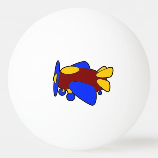 飛行機かわいいカラフル漫画キッズ飛行機 卓球ボール (正面)