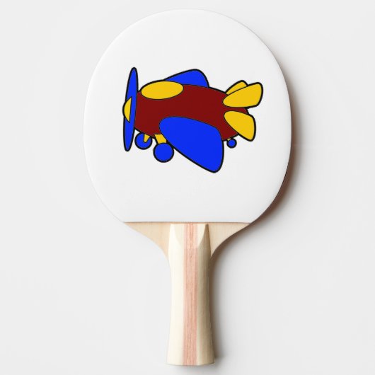 飛行機かわいいカラフル漫画キッズ飛行機 卓球ラケット (正面)