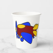 飛行機かわいいカラフル漫画キッズ飛行機 紙コップ (正面)