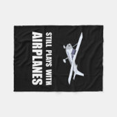 飛行機が付いている演劇 フリースブランケット (正面(横))