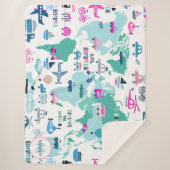 飛行機が列車をボートに乗り、車をワードトラベラーマップ シェルパブランケット (正面)