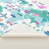 飛行機が列車をボートに乗り、車をワードトラベラーマップ シェルパブランケット (3/4)