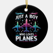 飛行機が大好きな少年 セラミックオーナメント (正面)