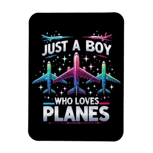 飛行機が大好きな少年 マグネット (縦)