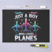 飛行機が大好きな少年 薄葉紙 (クラフト)