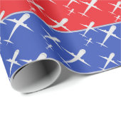 飛行機が隊形を赤と黄色に変える ラッピングペーパー (ロールコーナー)