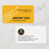 飛行機が離陸する黄色のタクシー 名刺 (正面/裏面)