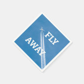 飛行機が青空を飛ぶ スタンダードカクテルナプキン (角)