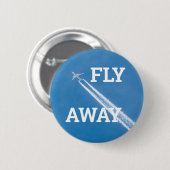 飛行機が青空を飛ぶ 缶バッジ (正面&裏面)