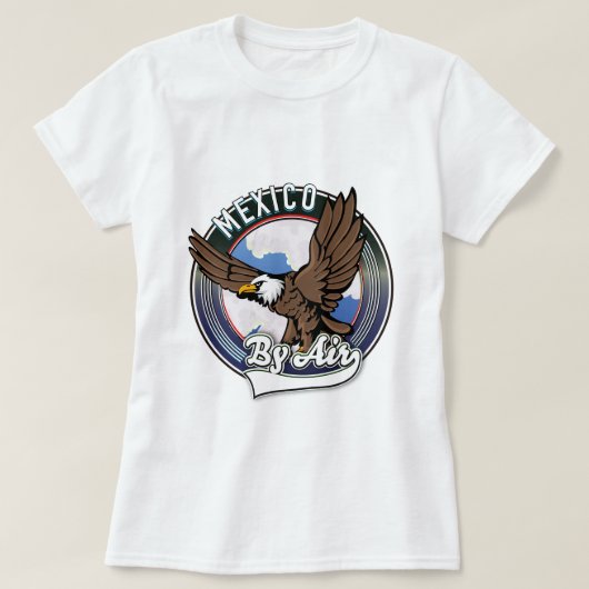 飛行機でメキシコへ パッチ Tシャツ (デザイン正面)