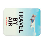 飛行機で旅するポスター マグネット (横)