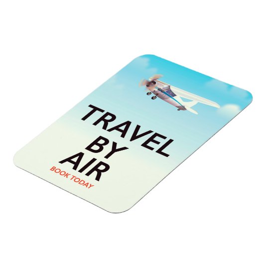 飛行機で旅するポスター マグネット (左側)