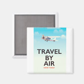 飛行機で旅するポスター マグネット (正面/裏面)