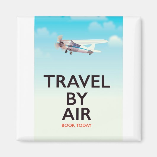 飛行機で旅するポスター マグネット (正面)