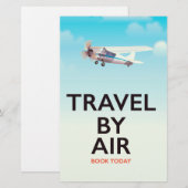 飛行機で旅する旅行ポスター 便箋 (正面/裏面)