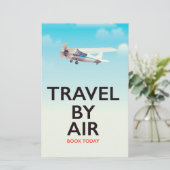 飛行機で旅する旅行ポスター 便箋 (スタンド正面)