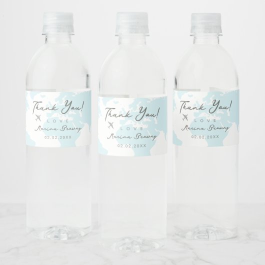 飛行機で男の赤ちゃんクマが冒険を待つ ペットボトルラベル (ボトル)