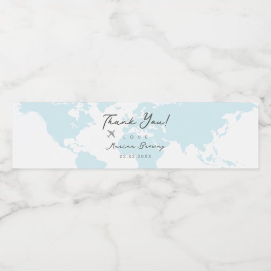 飛行機で男の赤ちゃんクマが冒険を待つ ペットボトルラベル (シングルラベル)