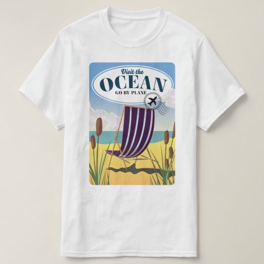 飛行機で行こう 海へ Tシャツ (デザイン正面)
