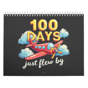 飛行機で飛んだ100日100日の学校 カレンダー