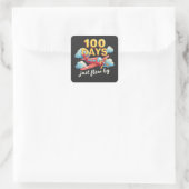 飛行機で飛んだ100日100日の学校 スクエアシール (バッグ)