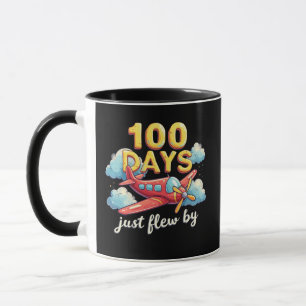 飛行機で飛んだ100日100日の学校 マグカップ