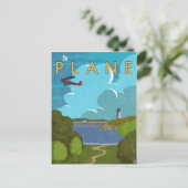 飛行機で ポストカード (スタンド正面)