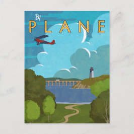 飛行機で ポストカード