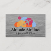 飛行機とカラフル円のロゴ | 雲 名刺 (正面)