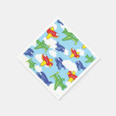 飛行機とジェット機かわいい1歳の誕生日パーティー スタンダードカクテルナプキン (角)