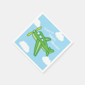 飛行機とジェット機かわいい1歳の誕生日パーティー スタンダードカクテルナプキン (角)