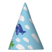 飛行機とジェット機かわいい1歳の誕生日パーティー パーティーハット (右)