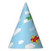 飛行機とジェット機かわいい1歳の誕生日パーティー パーティーハット (左)