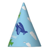 飛行機とジェット機かわいい1歳の誕生日パーティー パーティーハット (右)