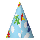 飛行機とジェット機かわいい1歳の誕生日パーティー パーティーハット (裏面)